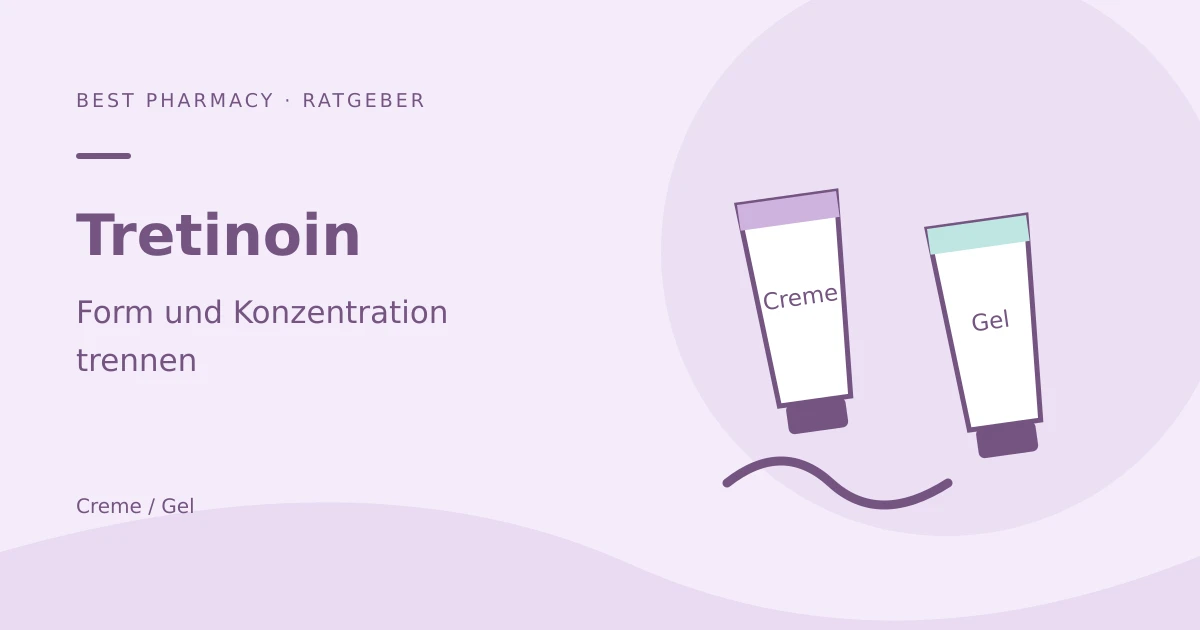 Tretinoin-Creme oder Gel: Unterschiede und Hinweise. Individuelle redaktionelle Illustration; keine Darstellung eines Behandlungsergebnisses.